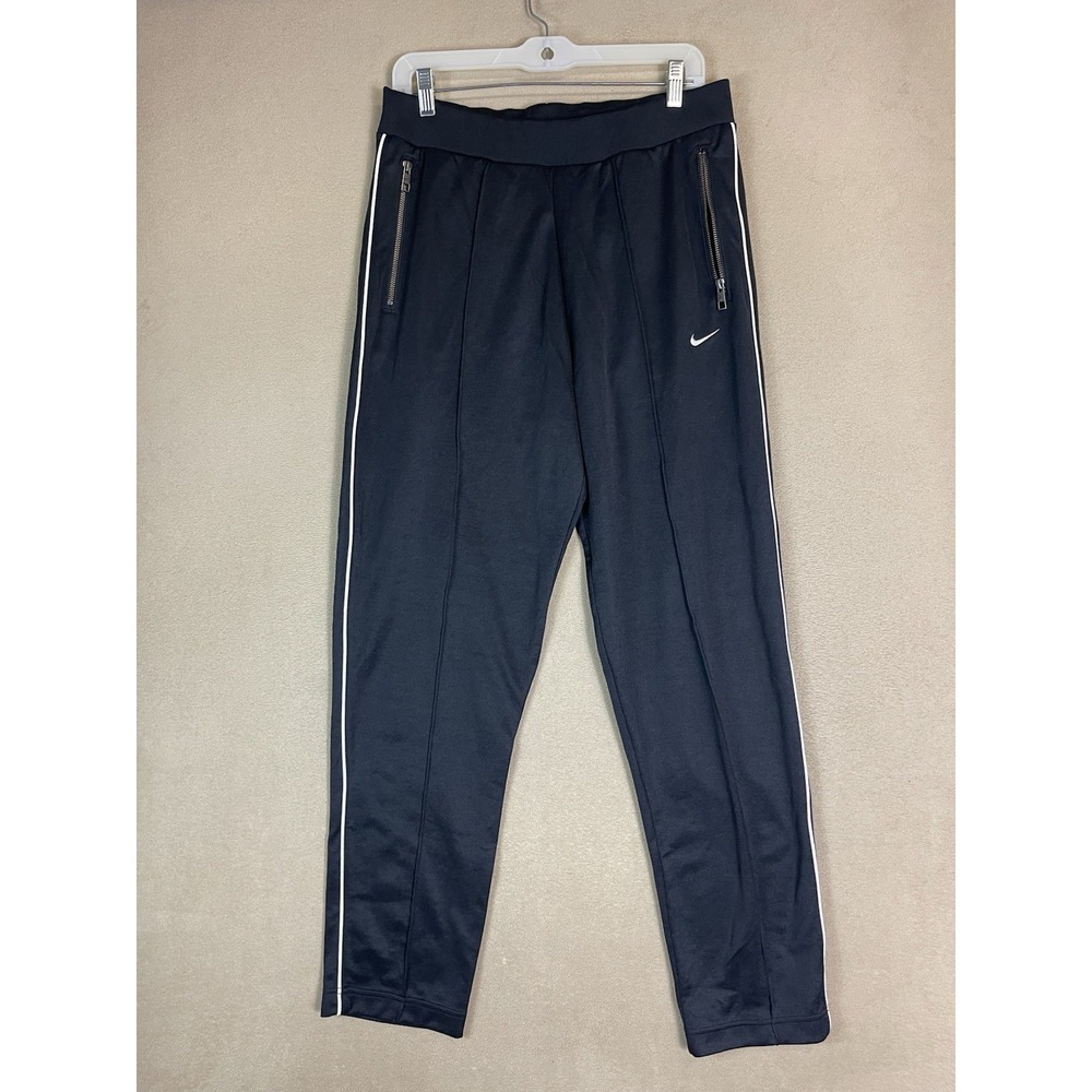 Nike Pants Men L DQ4996-010 Black White Stripe Track Jogger EUC